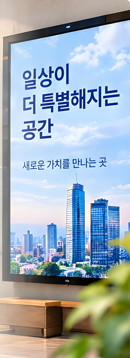 플랫폼에 노출된 실내 디지털 사이니지